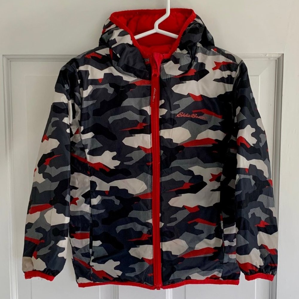 Eddie Bauer Boys' Reversible CirrusLite Down Hooded Jacket